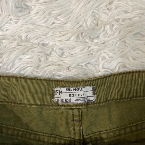 Free People Green Denim Cutoff Shorts - Picture 3 of 4